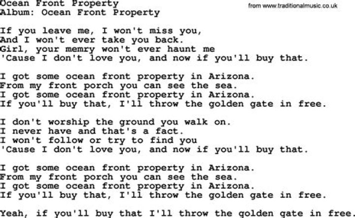 Ocean front property lyrics
